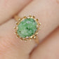 10k Green Agate Jade Jadeite ring. green cabochon ring.