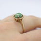 10k Green Agate Jade Jadeite ring. green cabochon ring.