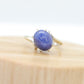 14k Blue Star Sapphire Oval Cabochon ring. Victorian Bypass Claw prong set sapphire ring.