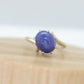 14k Blue Star Sapphire Oval Cabochon ring. Victorian Bypass Claw prong set sapphire ring.
