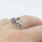 14k Blooming Flower and leaves ring. Multi gem Topaz flower ring.
