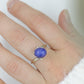 14k Blue Star Sapphire Oval Cabochon ring. Victorian Bypass Claw prong set sapphire ring.