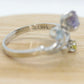 14k Blooming Flower and leaves ring. Multi gem Topaz flower ring.