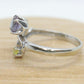 14k Blooming Flower and leaves ring. Multi gem Topaz flower ring.