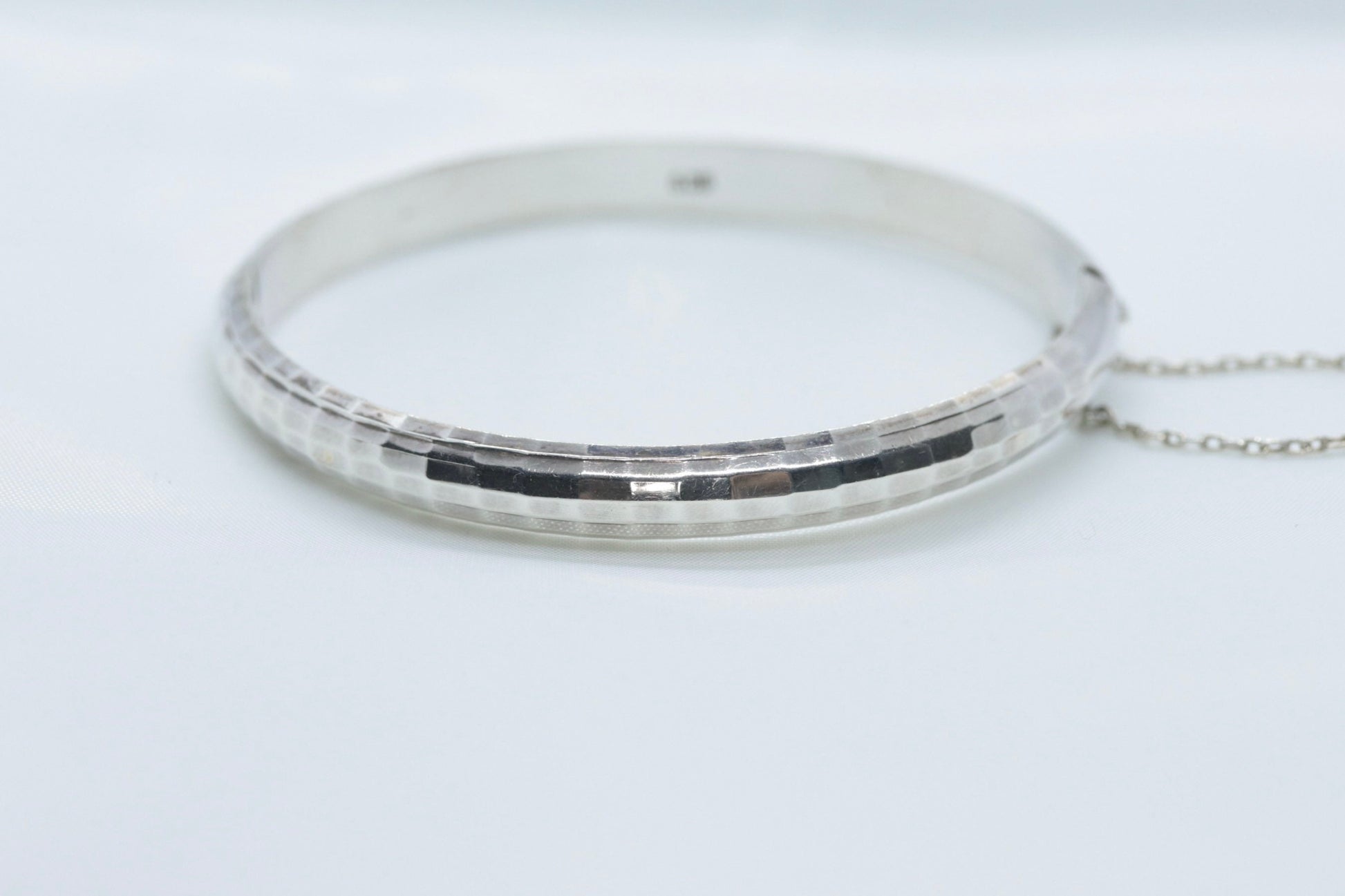 Bangle Hinged Bracelet Sterling Silver. 925 Silver Hammered Textured Bracelet