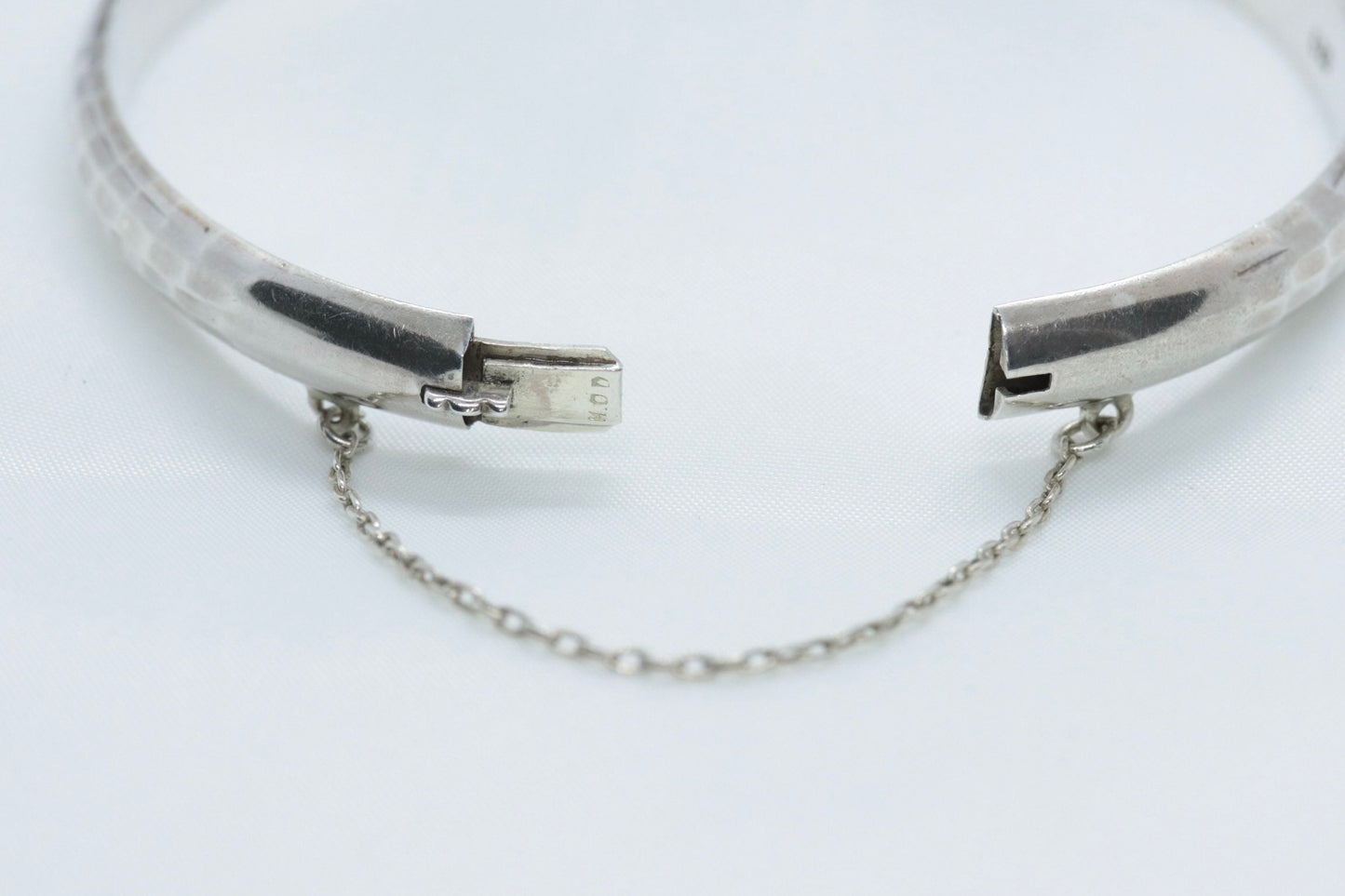 Bangle Hinged Bracelet Sterling Silver. 925 Silver Hammered Textured Bracelet