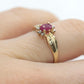 Vintage Ruby HALO Ring. 10k oval Ruby and Diamond Halo ring