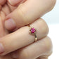 10k Dainty Ruby Ring. 10k RUBY stackable twisted stacked band
