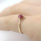 10k Dainty Ruby Ring. 10k RUBY stackable twisted stacked band
