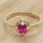 10k Dainty Ruby Ring. 10k RUBY stackable twisted stacked band