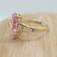 10k R Klein PINK CZ Gem ring. 10k and CZ setting kljci solitaire ring.