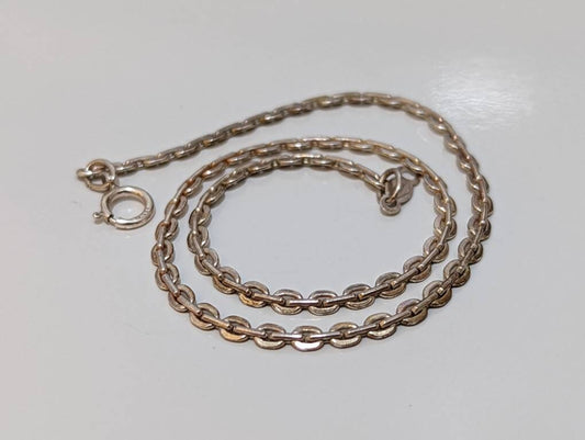 Flattened Rolo Sterling Silver 925 Bracelet / Anklet. 9in length