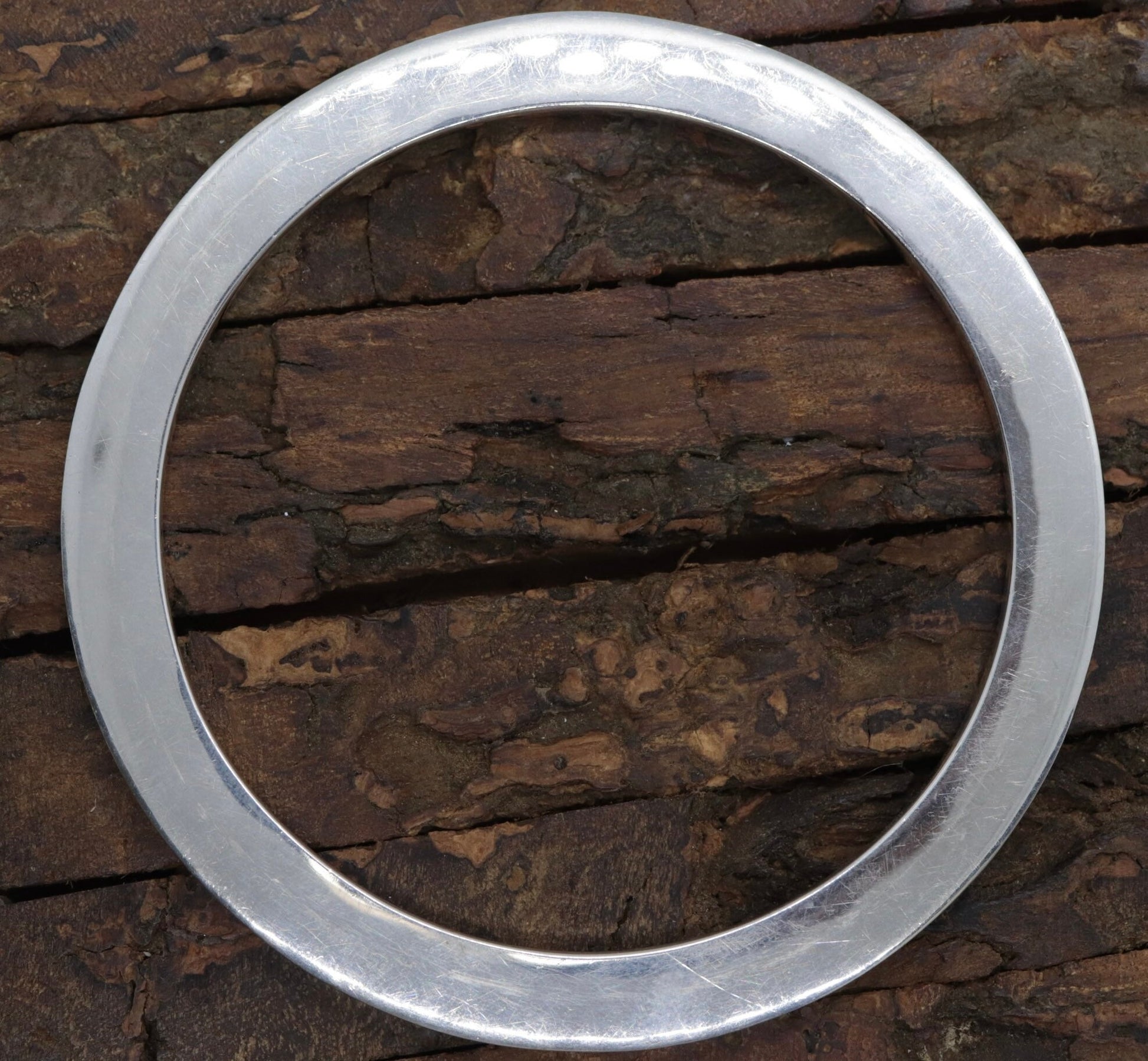 Tiffany and Co. 1837  Sterling Silver bracelet. RARE flat disk circle bangle bracelet. st(59/80)