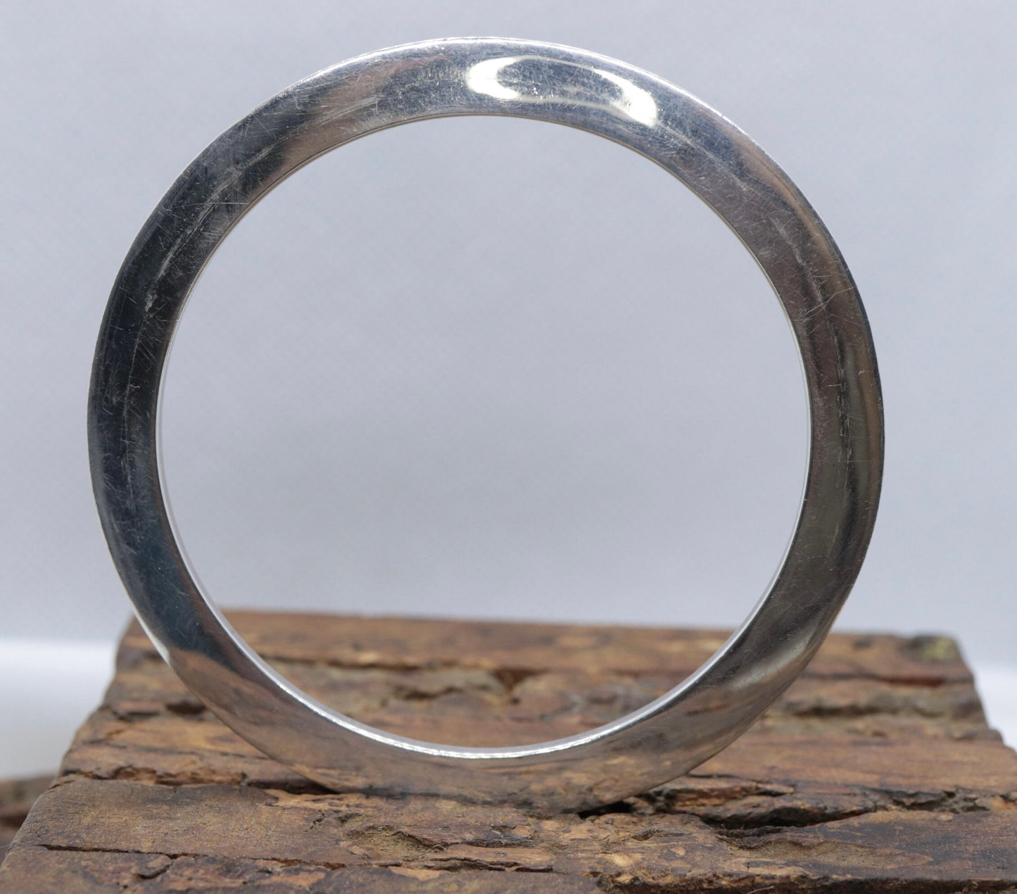 Tiffany and Co. 1837  Sterling Silver bracelet. RARE flat disk circle bangle bracelet. st(59/80)