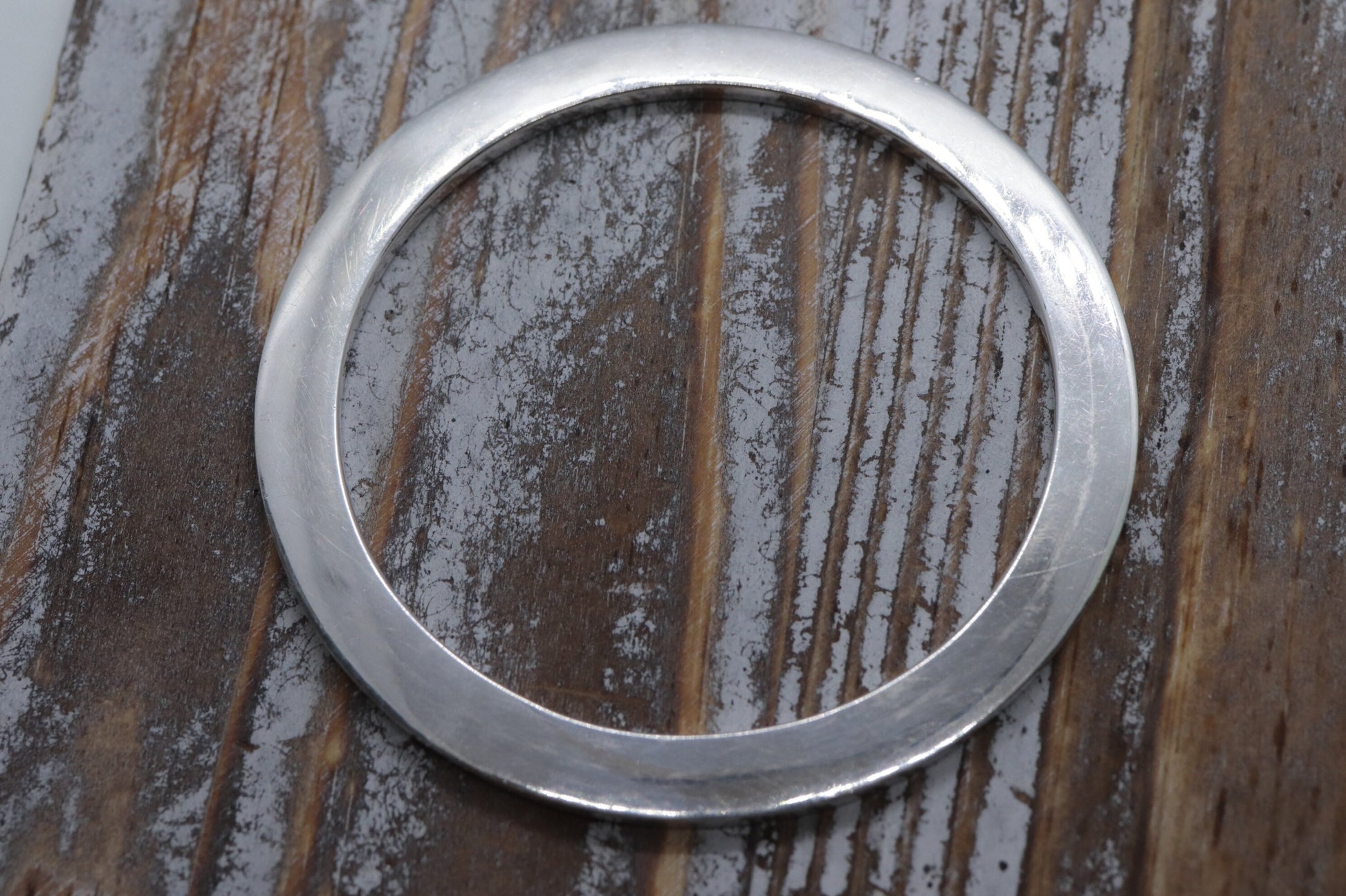 Tiffany and Co. 1837  Sterling Silver bracelet. RARE flat disk circle bangle bracelet. st(59/80)