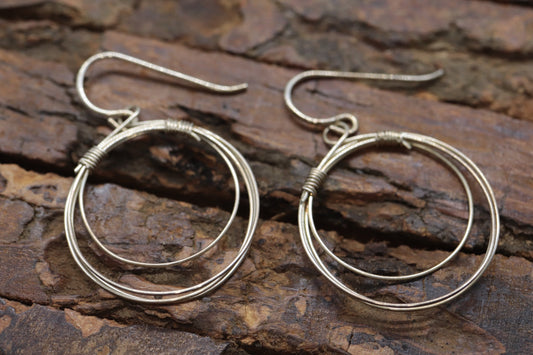 Sterling Silver Drop Wire Dangle Earrings. BOHO Dangle earrings st(3/45)