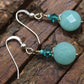 Sterling Silver Amazonite Candy Drop Dangle Earrings. BOHO Dangle earrings st(3/45)