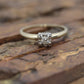 Art Deco Diamond ring. 14k Yellow and White Gold Square table. st(51/75)