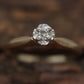 14k Diamond Solitaire. 14k Yellow gold engraved illusion set Daisy diamond ring. st(54/62)