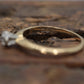 14k Diamond Solitaire. 14k Yellow gold engraved illusion set Daisy diamond ring. st(54/62)
