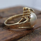14k Large Mabe and Diamond Ring. Mabe Pearl Solitaire ring. st(109/25)