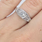 Art Deco Diamond ring. 14k white gold with engravings. Made by Royal Jewelry RJM