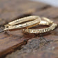 Vintage 14k yellow Gold Puffed Hollow Earrings. Jacmel Hoop engraved earrings. st25/30