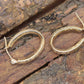 Vintage 14k yellow Gold Puffed Hollow Earrings. Jacmel Hoop engraved earrings. st25/30