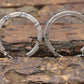 14k White Gold HOOP Earrings. 14k Hoop Textured Engraved thin dangle earrings. st58/65