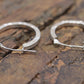 14k White Gold HOOP Earrings. 14k Hoop Textured Engraved thin dangle earrings. st58/65