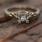 JR Wood and Sons 14k Gold Diamond Ring Sz 6. Jr Wood band. Wood & son diamond rind. Art Deco Square Diamond. st74/75
