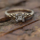 JR Wood and Sons 14k Gold Diamond Ring Sz 6. Jr Wood band. Wood & son diamond rind. Art Deco Square Diamond. st74/75