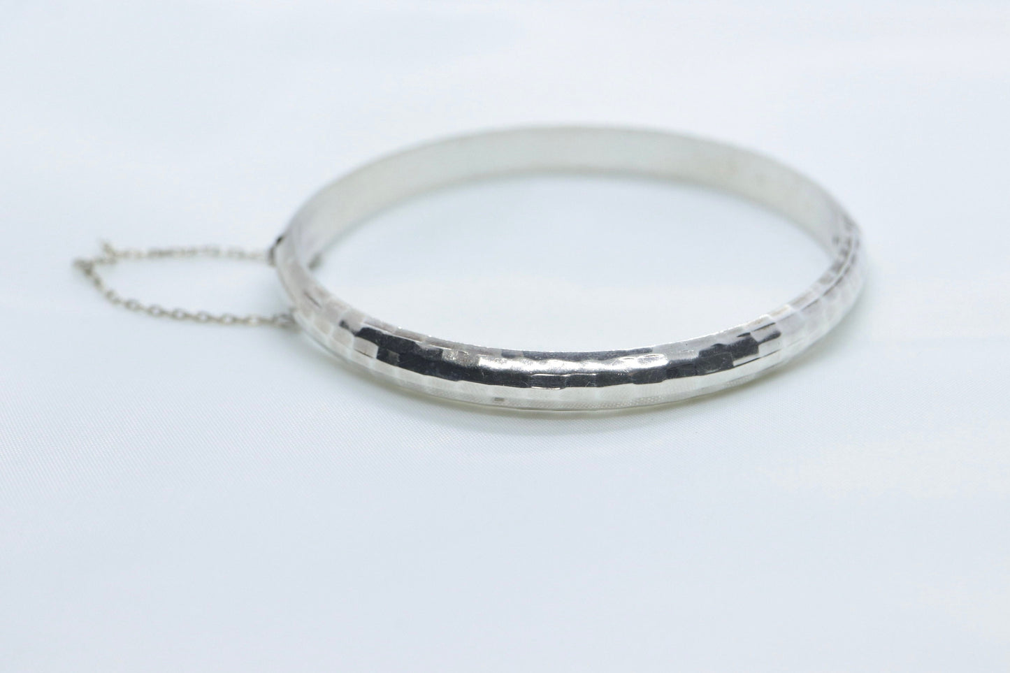 Bangle Hinged Bracelet Sterling Silver. 925 Silver Hammered Textured Bracelet