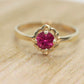 10k Dainty Ruby Ring. 10k RUBY stackable twisted stacked band