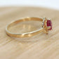 10k Dainty Ruby Ring. 10k RUBY stackable twisted stacked band
