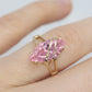 10k R Klein PINK CZ Gem ring. 10k and CZ setting kljci solitaire ring.