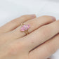 10k R Klein PINK CZ Gem ring. 10k and CZ setting kljci solitaire ring.