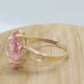 10k R Klein PINK CZ Gem ring. 10k and CZ setting kljci solitaire ring.
