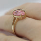 10k R Klein PINK CZ Gem ring. 10k and CZ setting kljci solitaire ring.