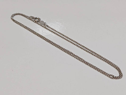 14k dainty white gold cable chain necklace. 15in