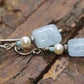 Sterling Silver Aquamarine and Pearl Candy Drop Dangle Earrings. BOHO Dangle earrings st(3/45)