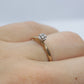14k Diamond Solitaire. 14k Yellow gold engraved illusion set Daisy diamond ring. st(54/62)