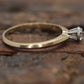 14k Diamond Solitaire. 14k Yellow gold engraved illusion set Daisy diamond ring. st(54/62)