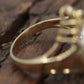 14k Large Mabe and Diamond Ring. Mabe Pearl Solitaire ring. st(109/25)