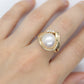 14k Large Mabe and Diamond Ring. Mabe Pearl Solitaire ring. st(109/25)