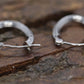 Vintage 14k White Gold Puffed Hollow Earrings. Jacmel Hoop engraved earrings. st33/35