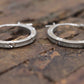 14k White Gold HOOP Earrings. 14k Hoop Textured Engraved thin dangle earrings. st58/65