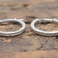 14k White Gold HOOP Earrings. 14k Hoop Textured Engraved thin dangle earrings. st58/65