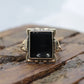 10k ONYX ring. Modern and Slim Picture Frame Rectangle Onyx signet ring. Sz 6.25 stock(149/50)