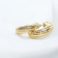 14k Gold Puffed Hollow HOOP Earrings. Textured and Engraved Twisted Design Earrings. st(71/88)